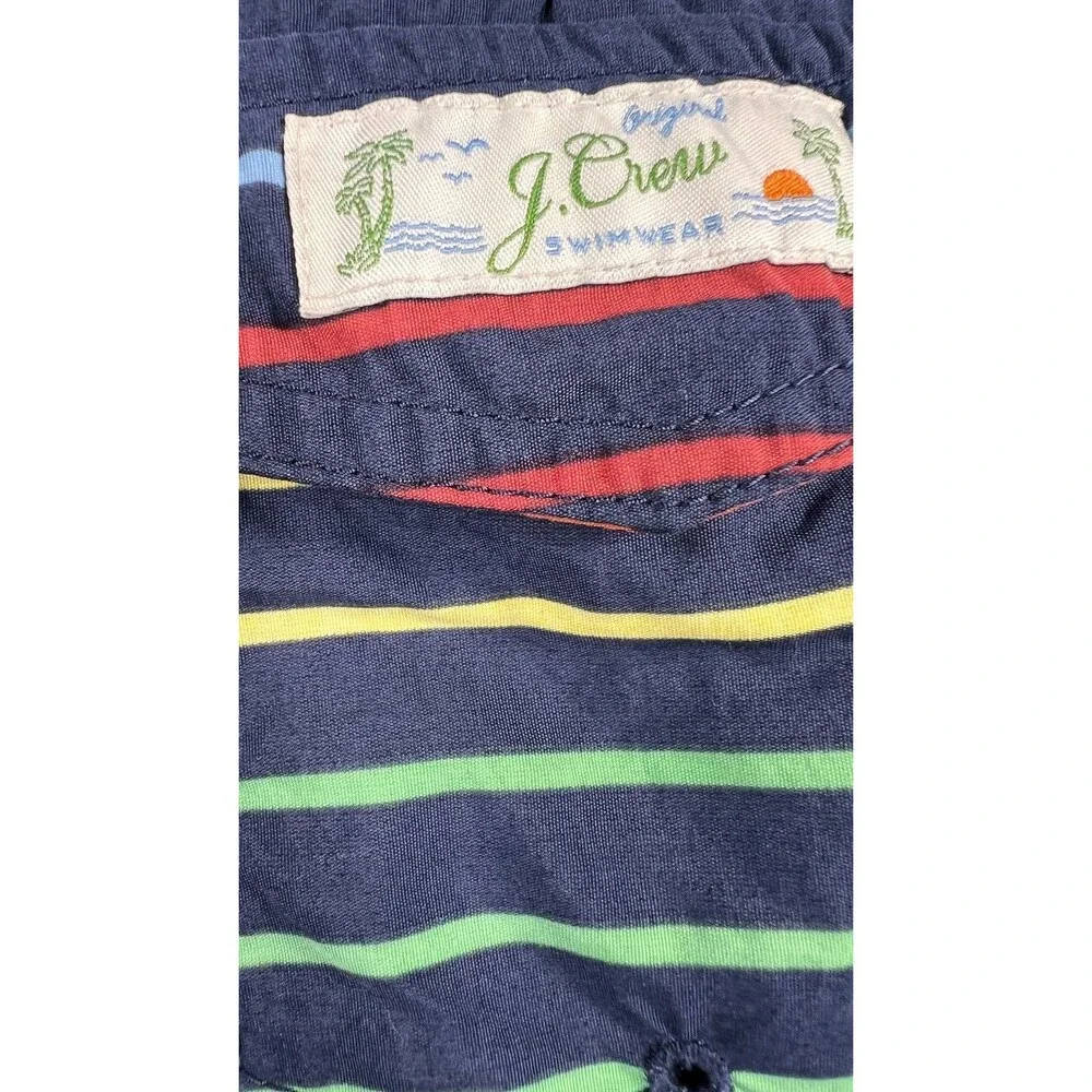 CrewCuts J Crew Colorful Striped Swim Trunk Board Shorts Boys Size 7 Beach Pool
